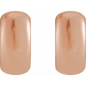 14K Rose Gold Hinged 15 mm Hoop Earrings
