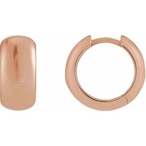 14K Rose Gold Hinged 15 mm Hoop Earrings