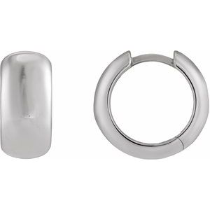 Sterling Silver 15 mm Hinged Hoop Earring