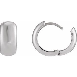 Platinum Hinged 15 mm Hoop Earrings