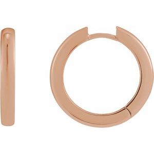 14K Rose Gold Hinged 20 mm Hoop Earrings
