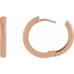 14K Rose Gold Hinged 20 mm Hoop Earrings