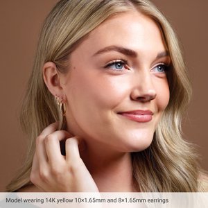 14K Yellow Gold Hinged 8 mm Hoop Earrings