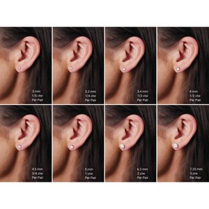 14K White Gold 2.5 mm Natural Sky Blue Topaz Earrings