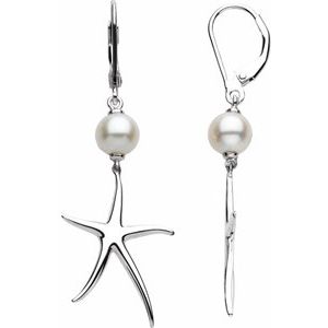 Sterling Silver Cultured White Freshwater Pearl Earrings