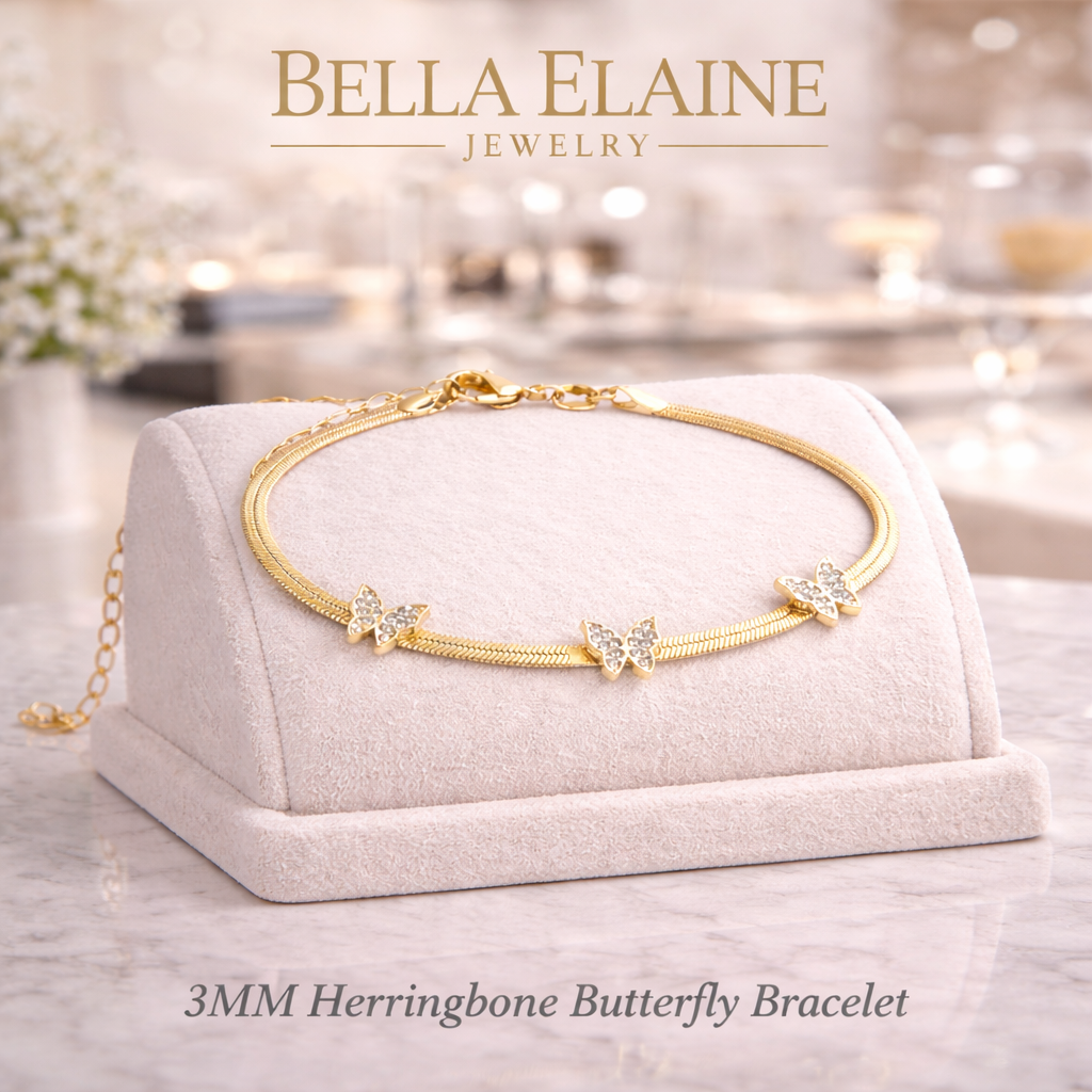 3MM Herringbone Butterfly Bracelet