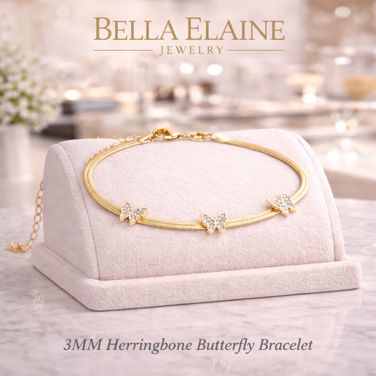 3MM Herringbone Butterfly Bracelet