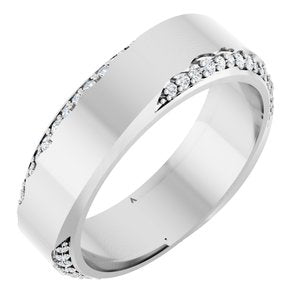 14K White Gold 1/4 CTW Natural Diamond Band Size 6.5