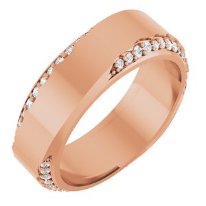 14K Rose Gold 1/4 CTW Natural Diamond Band Size 4.5