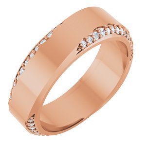 14K Rose Gold 1/4 CTW Natural Diamond Band Size 7.5
