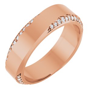14K Rose Gold 1/4 CTW Natural Diamond Band Size 6