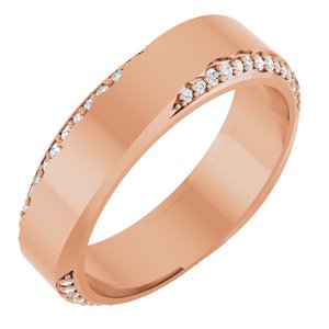 14K Rose Gold 1/4 CTW Natural Diamond Band Size 5.5
