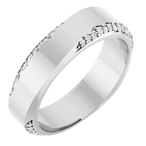 Platinum 1/4 CTW Natural Diamond Band Size 5.5