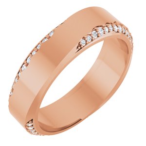 14K Rose Gold 1/4 CTW Natural Diamond Band Size 5