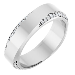 Platinum 1/4 CTW Natural Diamond Band Size 5