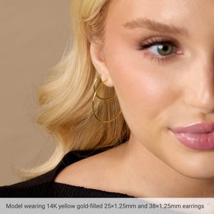 14K Yellow Gold-Filled 15 mm Hoop Earrings