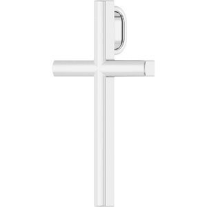 14K White Gold 21.7x13.5 mm Cross Pendant