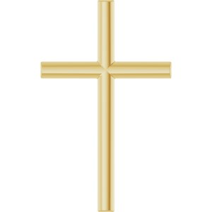 10K Yellow Gold 21.7x13.5 mm Cross Pendant