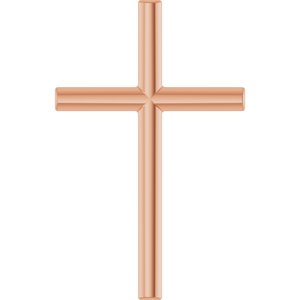 14K Rose Gold 17.4x11.1 mm Cross Pendant