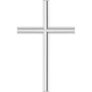 Platinum 17.4x11.1 mm Cross Pendant