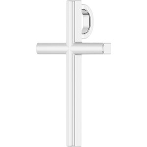 Platinum 17.4x11.1 mm Cross Pendant