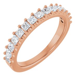 14K Rose Gold 5/8 CTW Natural Diamond Anniversary Band
