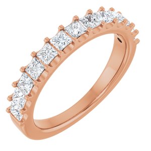 14K Rose Gold 9/10 CTW Natural Diamond Anniversary Band