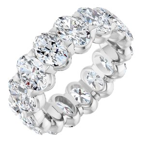 14K White Gold 6 CTW Natural Diamond Eternity Band Size 4.5