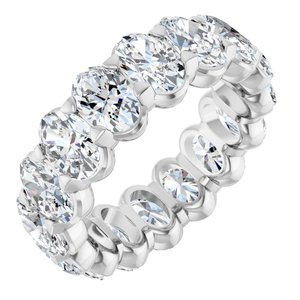 14K White Gold 6 3/8 CTW Natural Diamond Eternity Band Size 6