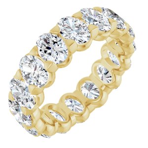 14K Yellow Gold 4 CTW Natural Diamond Eternity Band Size 4.5