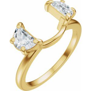 14K Yellow Gold 1 CTW Lab-Grown Diamond Wrap-Style Ring Enhancer