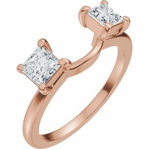 14K Rose Gold 3/4 CTW Natural Diamond Wrap-Style Ring Enhancer