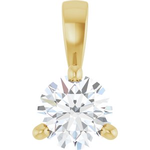 14K Yellow Gold 1/4 CT Lab-Grown Diamond Pendant