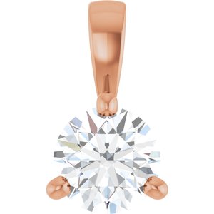 14K Rose Gold 1/4 CT Lab-Grown Diamond Pendant