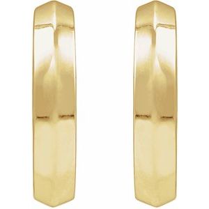 14K Yellow Gold Knife-Edge Hinge 14.5 mm Hoop Earring