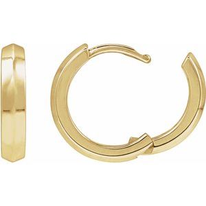 14K Yellow Gold Knife-Edge Hinge 14.5 mm Hoop Earring