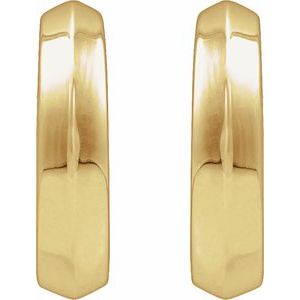 14K Yellow Gold Knife-Edge Hinge 11.9 mm Hoop Earring