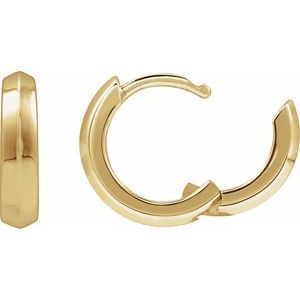 14K Yellow Gold Knife-Edge Hinge 11.9 mm Hoop Earring