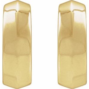 14K Yellow Gold Knife-Edge Hinge 11.8 mm Hoop Earring