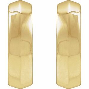 14K Yellow Gold Knife-Edge Hinge 14.5 mm Hoop Earring