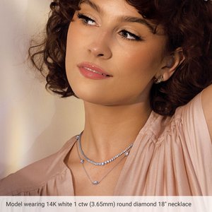14K Rose Gold 3/4 CTW Lab-Grown Diamond 5-Station 18" Necklace