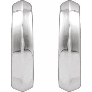 Sterling Silver Knife-Edge Hinge 11.9 mm Hoop Earring