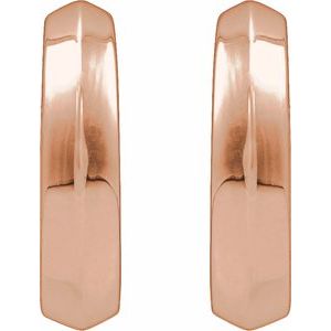 14K Rose Gold Knife-Edge Hinge 11.9 mm Hoop Earring