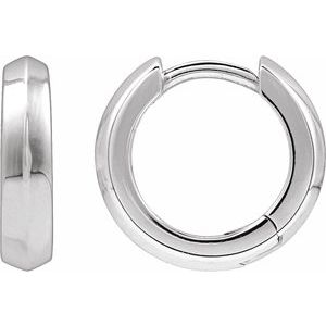 Platinum Knife-Edge Hinge 11.9 mm Hoop Earring