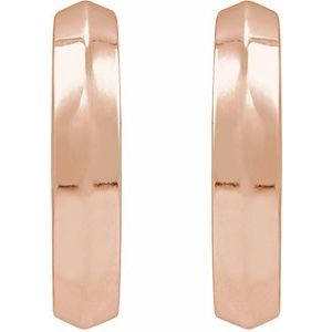 14K Rose Gold Knife-Edge Hinge 14.5 mm Hoop Earring