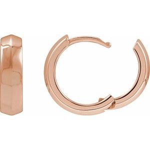 14K Rose Gold Knife-Edge Hinge 14.5 mm Hoop Earring