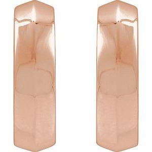 14K Rose Gold Knife-Edge Hinge 14.5 mm Hoop Earring