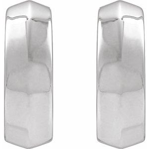 Platinum Knife-Edge Hinge 11.8 mm Hoop Earring
