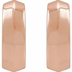 14K Rose Gold Knife-Edge Hinge 11.8 mm Hoop Earring