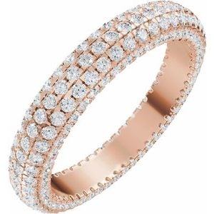 14K Rose Gold 1 3/8 Lab-Grown Diamond Eternity Band